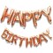 Happy Birthday Balloons Banner (16 in, Rose Gold Foil)